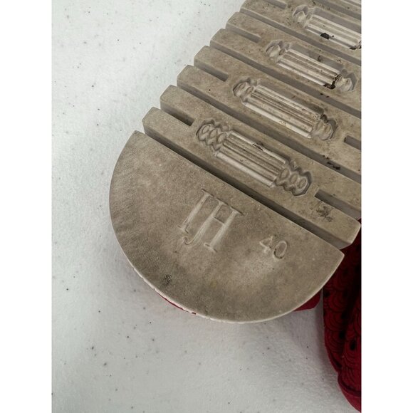 ILSE JACOBSEN Tulip Slip-On Shoes EU 40 (US 9.5-10) Red Perforated Travel Flats - Picture 5 of 12